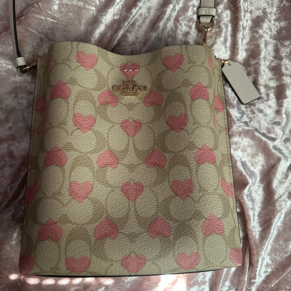 Coach Pink Heart Patterned Women's Bag